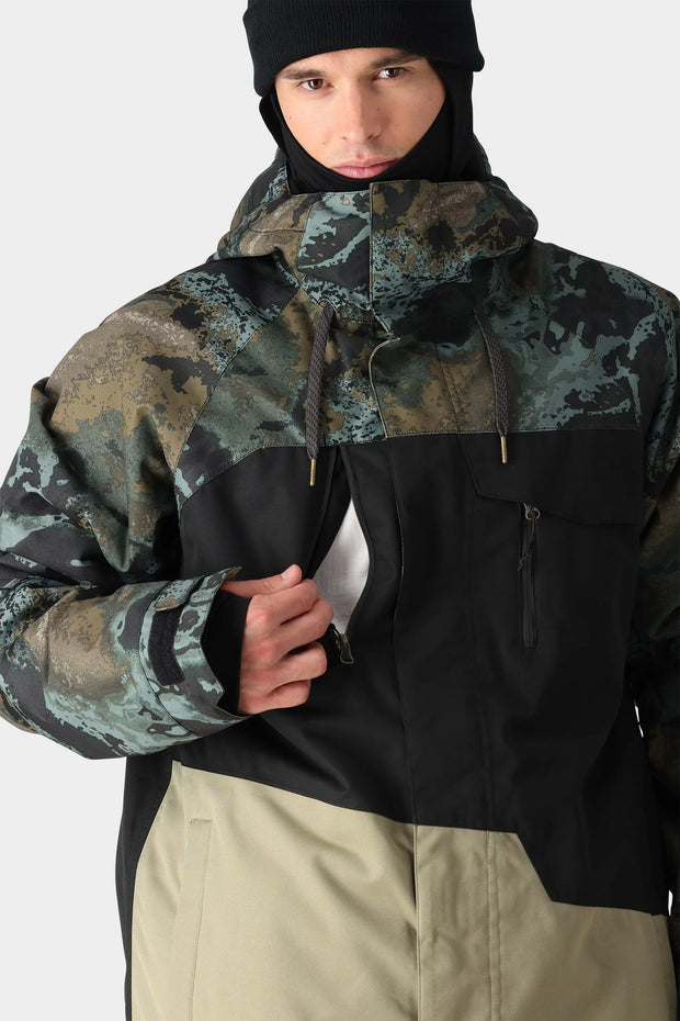 686 - Mens Geo Insulated Jacket - Cypress Green Hemisphere Colorblock