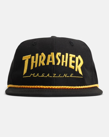 Thrasher - Rope Snapback Hat - Black/Yellow