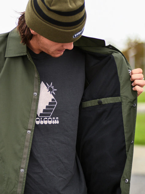 Volcom Skate Vitals Coaches Jacket Squadron Green Board Of Missoula