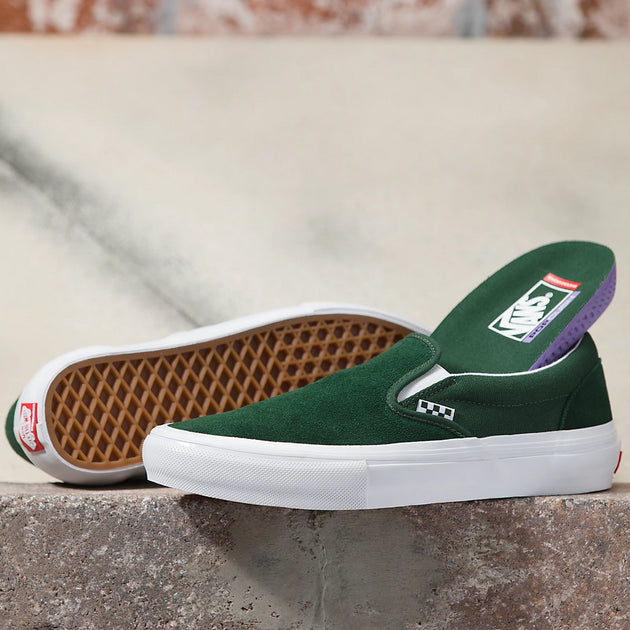 Vans Skate Slip On Green White Board Of Missoula