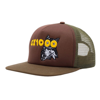 GX1000 - Owl Trucker Hat - Brown/Green