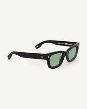 Decade - Milton 60s Sunglasses - Gloss Black / Green