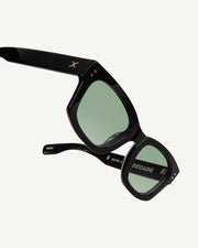 Decade - Milton 60s Sunglasses - Gloss Black / Green