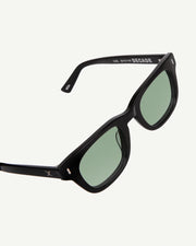 Decade - Earl 50s Sunglasses - Gloss Black / Green