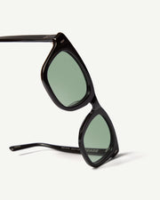 Decade - Big Earl 50s Sunglasses - Gloss Black / Green