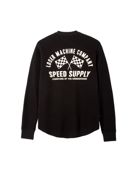 Loser Machine Company -  Throwback Thermal Long Sleeve Knit - Black