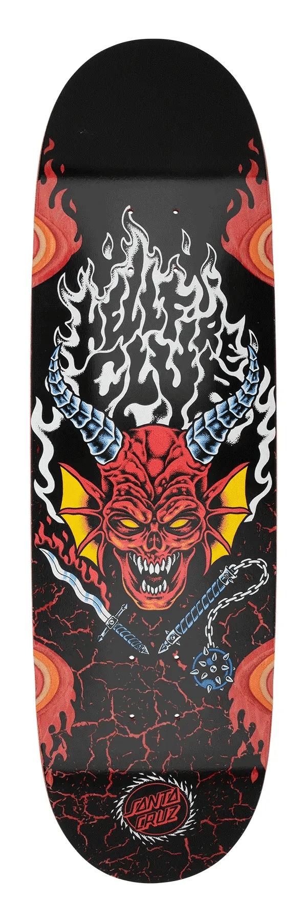 Santa Cruz x Stranger Things - Hellfire Club Flames 9" Deck