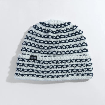 Coal - The Stria Beanie - Off White / Navy