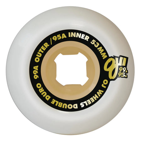 OJ Wheels - Double Duro Hardline Wheels - 99a / 95a White Gum