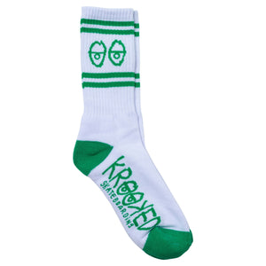 Krooked - Eyes Socks - White/Green