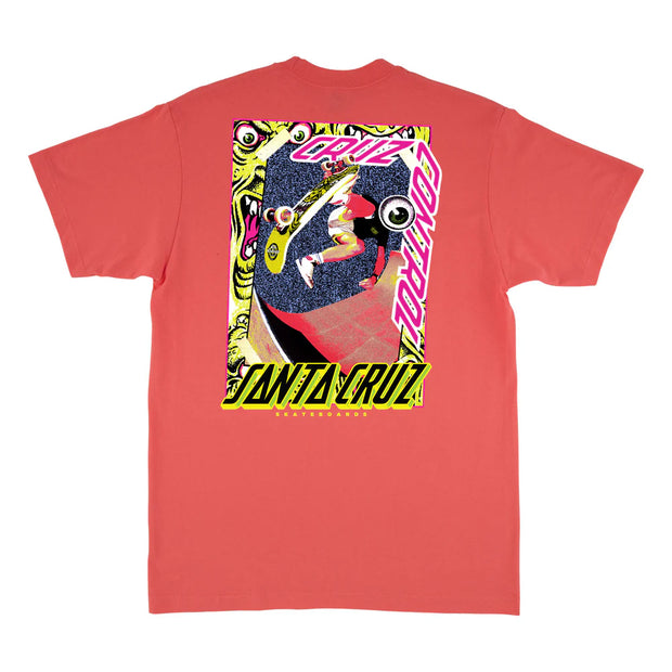 Santa Cruz - Roskopp Cruz Control T-Shirt - Coral - Board Of Missoula