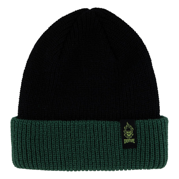 Creature - Bonehead Long Beanie - Black / Green