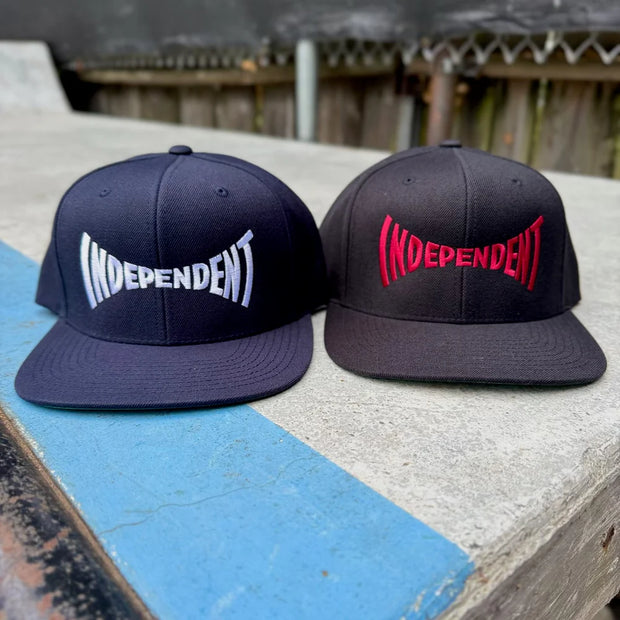 Independent - Span Embroidered Snapback Hat - Navy / White - Board Of Missoula