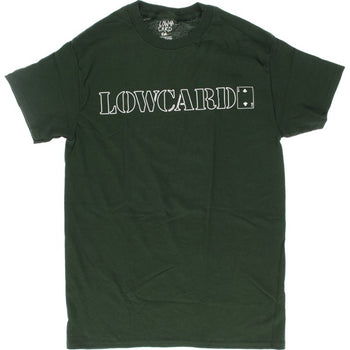 Lowcard - Standard Black Logo T-Shirt - Forest Green