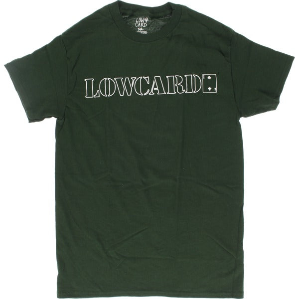 Lowcard - Standard Black Logo T-Shirt - Forest Green