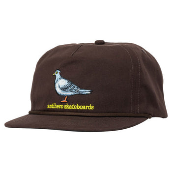 Antihero - Lil Pigeon Snapback Hat - Dark Brown / Yellow