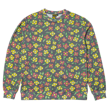 Krooked - Painted Flower Waffle Knit Crewneck