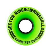 Sector 9 - Unpackaged Nineballs Green 78a Wheels - 58mm - Board Of Missoula