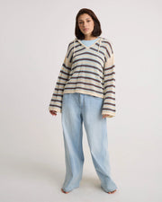 Volcom - Bonfire Hoodie - Burn Blue White Stripe