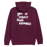 Krooked - Strait Eyes Zip Up Hoodie - Maroon