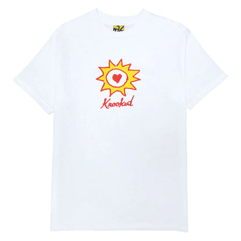 Krooked - Sunheart Long Sleeve T-Shirt - White / Yellow