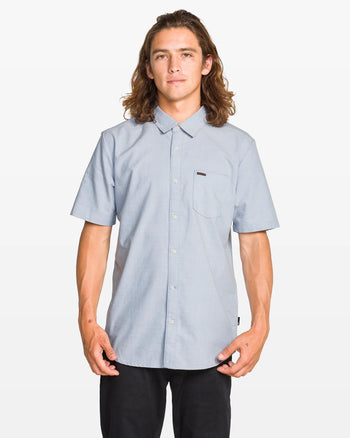 Volcom - Everett Oxford II Shirt - Wrecked Indigo - Board Of Missoula