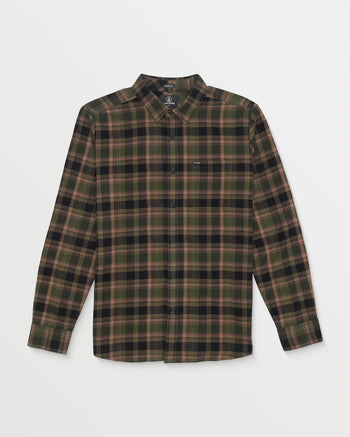 Volcom - Caden Plaid Long Sleeve Flannel - Squadron Green