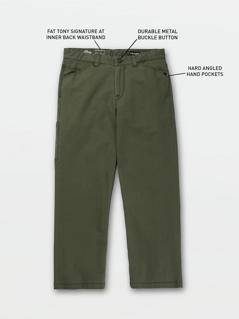 Pantalon Baggy Volcom Trouse Her Kaki Taille 40 Femme - Neuf Avec étiquettes