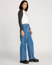 Volcom - Stoned BF Hirise Jeans - Deep River Blues