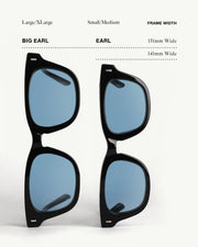 Decade - Big Earl 50s Sunglasses - Gloss Black / Blue