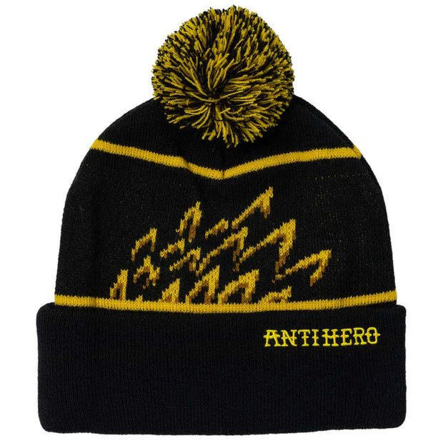 Antihero - Eagle Pom Beanie - Black / Yellow