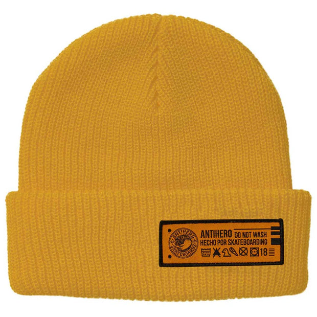 Antihero - Hecho Por Cuff Beanie - Yellow