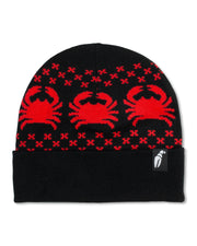 Crab Grab - Nordicrab Beanie - Black and Red