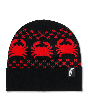 Crab Grab - Nordicrab Beanie - Black / Red