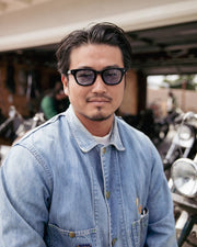 Decade - Earl 50s Sunglasses - Gloss Black / Blue