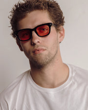 Decade - Earl 50s Sunglasses - Gloss Black / Red