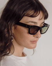Decade - Milton 60s Sunglasses - Gloss Black / Green