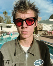 Decade - Earl 50s Sunglasses - Gloss Black / Red