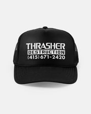 Thrasher - Destruction Trucker Hat - Black / Black