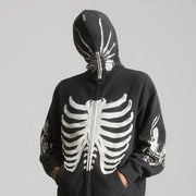 Huf - Facehugger Washed Zip Hoodie - Vintage Black