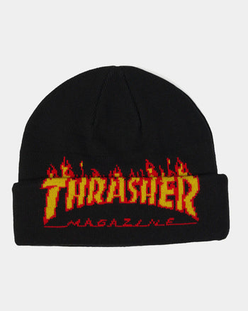 Thrasher - Flame Fold Beanie - Black