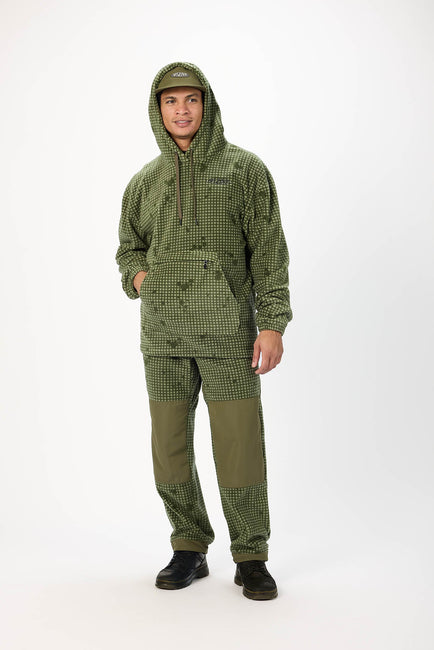 Airblaster - Fleece Hoodie - Olive Grid