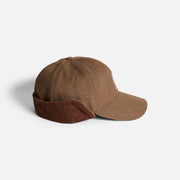 Autumn - Washed Canvas Flap Cap - Brown