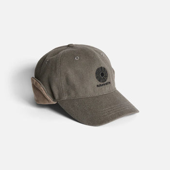 Autumn - Washed Canvas Flap Cap - Pebble