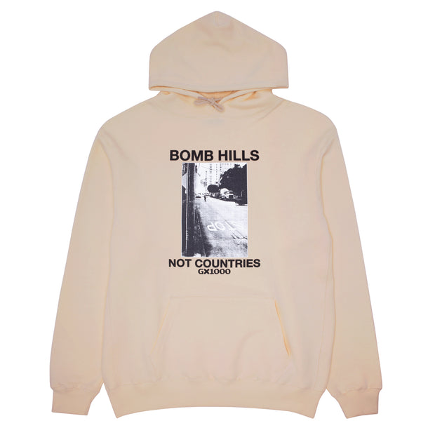 GX1000 - Bomb Hills Not Countries Hoodie - Sand / Black Font - Board Of Missoula