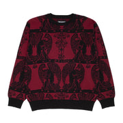 GX1000 - Jacquard Knit Angel Sweater - Black / Maroon