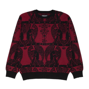 GX1000 - Jacquard Knit Angel Sweater - Black / Maroon