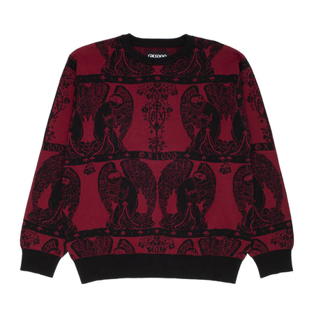 GX1000 - Jacquard Knit Angel Sweater - Black / Maroon