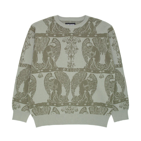 GX1000 - Jacquard Knit Angel Sweater - Grey / Green