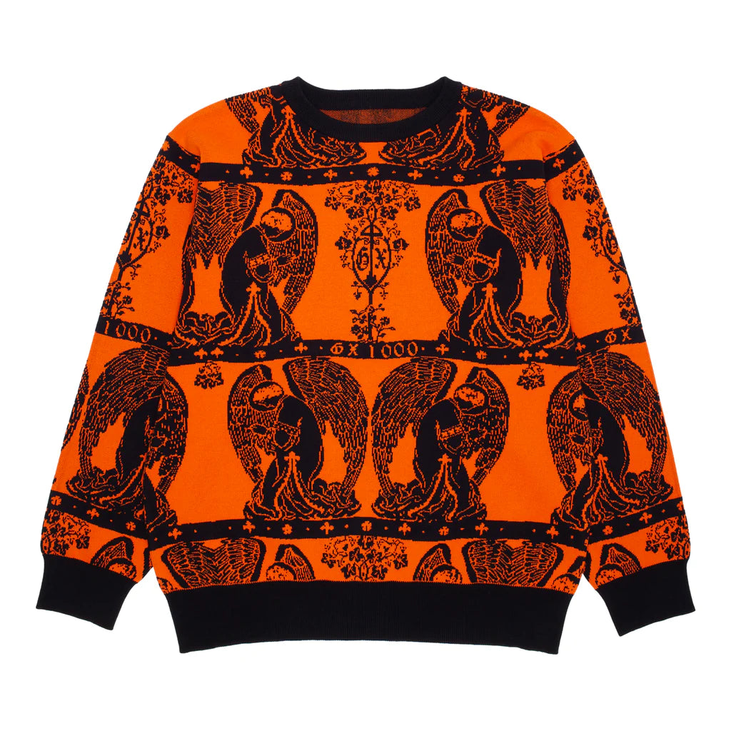 GX1000 - Jacquard Crewneck Sweater - Orange – Board Of Missoula